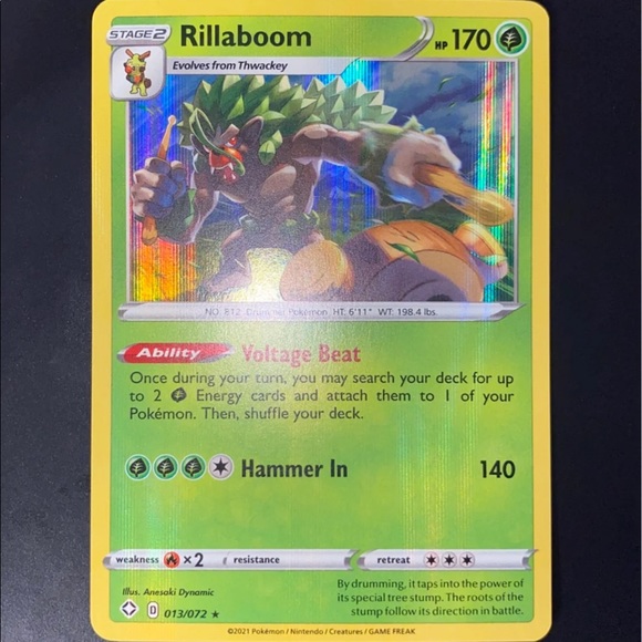 rillaboom pokemon card value Pokemon Rillaboom V 017/192 – Unified Cards main image 1